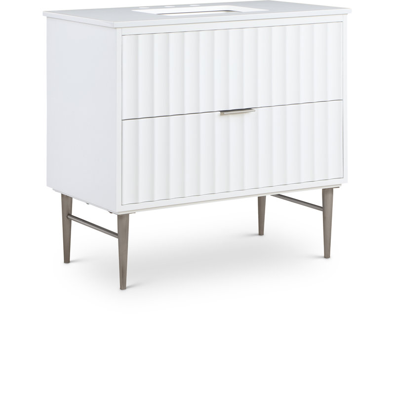 Meuble-lavabo à simple cuve Miha, Doré