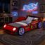 Cadre de lit de voiture de course pour enfants, conception de voiture de course de formule Speedster avec lumières à DEL-133880489