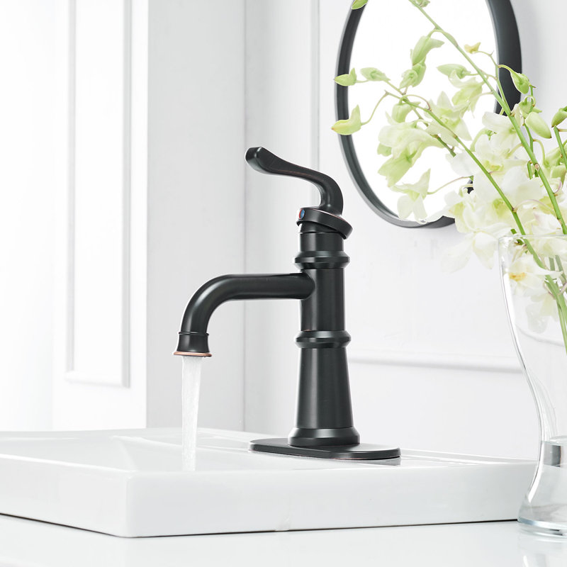 Centerset Single-handle Bathroom Faucet, Oil Rubber Bronze