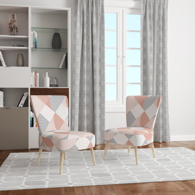 Chaise d'appoint rayée à motif géométrique