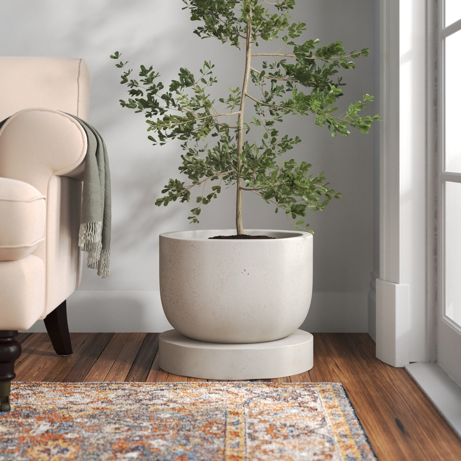 Icarus Ceramic Pot Planter, 14" H x 16.5" W x 16.5" D