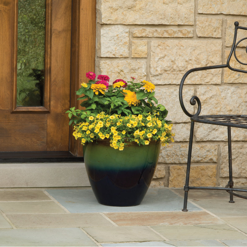 Pot Planter, Green/Blue
