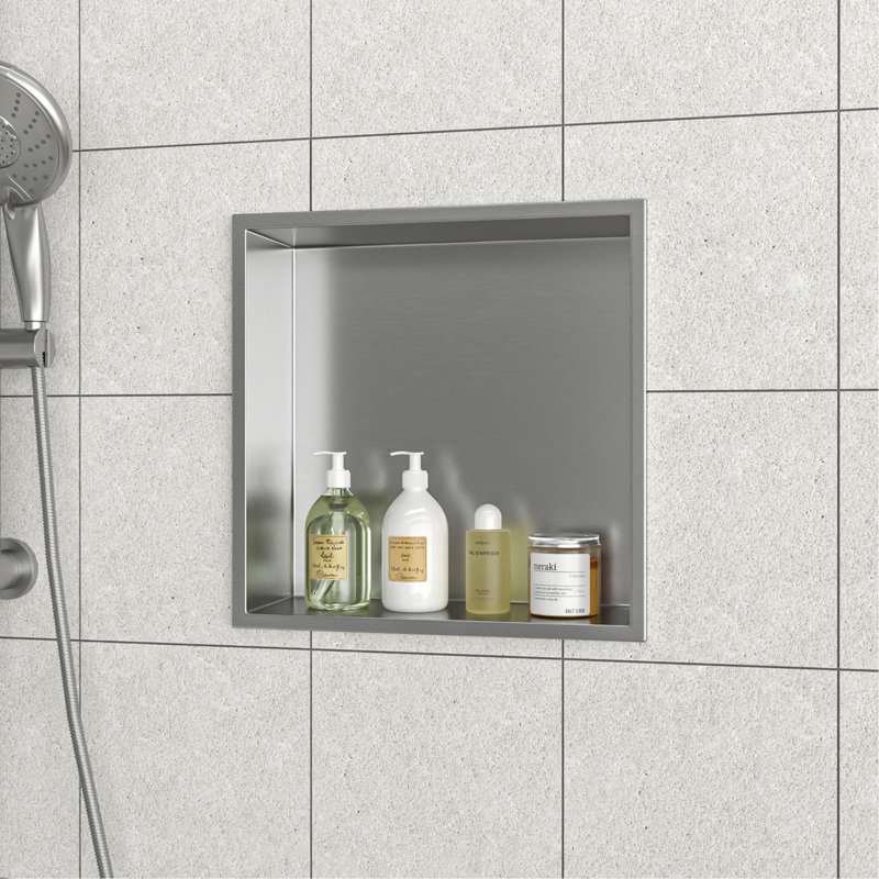 Stainless Steel Shower Niche, Brushed Nickel, Brushed Nickel
