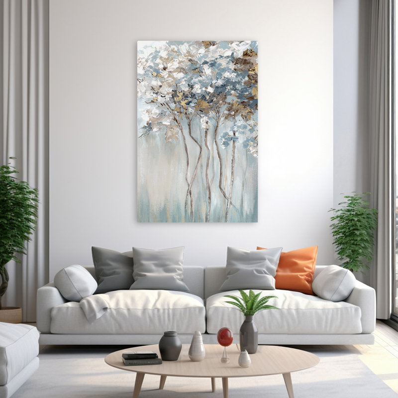 Arbres et nature, art de la forêt bleue, H 60 po x l 40 po