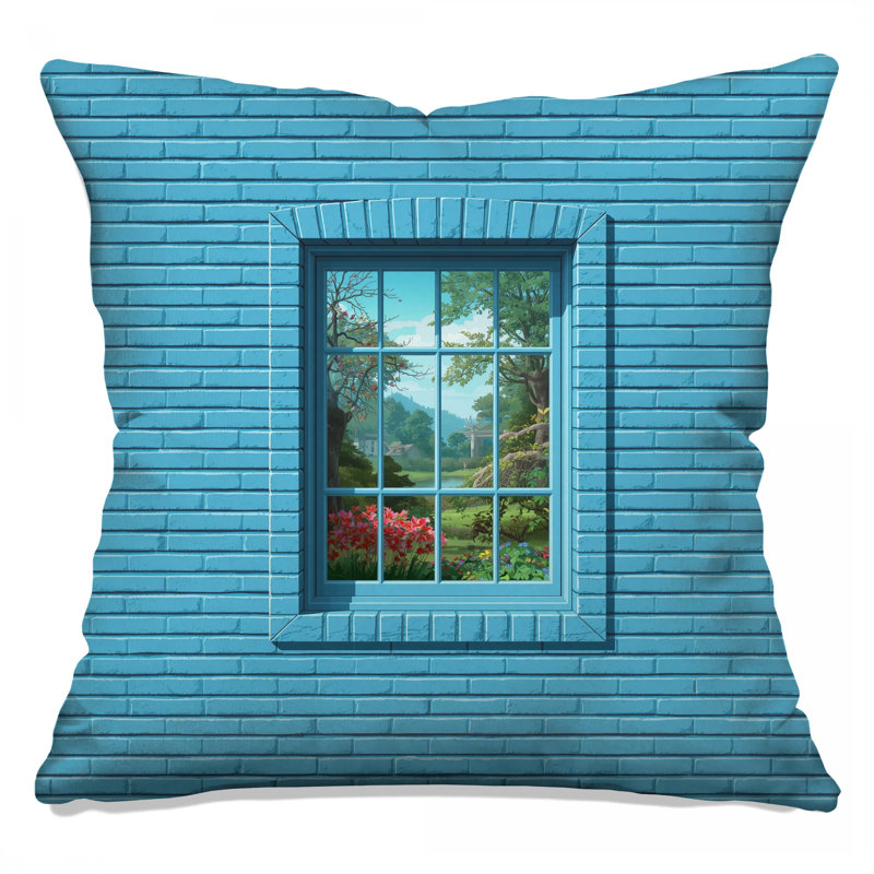 Coussins décoratifs Blue Brick, 16 x 16 pouces