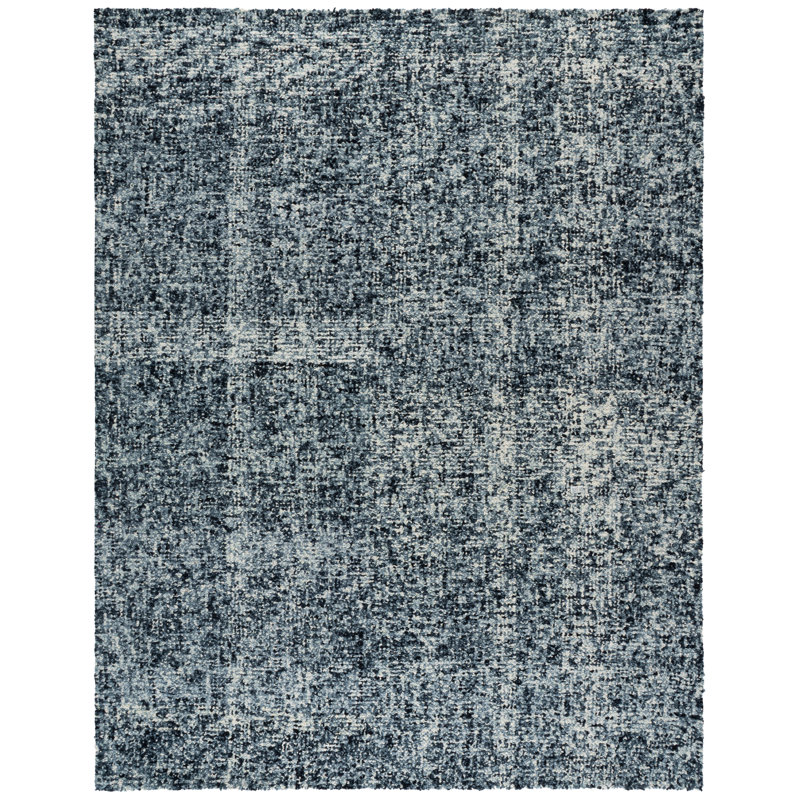 Gelissa Abstract Hand Tufted Wool/Cotton Abstract Rug in Ivory/Black, Rectangle 8' x 10'