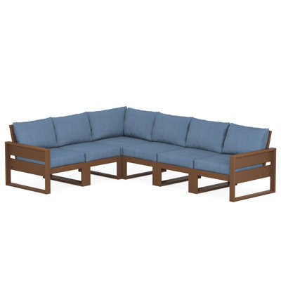 Ensemble de conversation d'extérieur pour 5 personnes avec coussins POLYWOOD Eastport