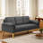 Modern 3-Person Upholstered Square Arm Sofa for Bedroom or Living Room