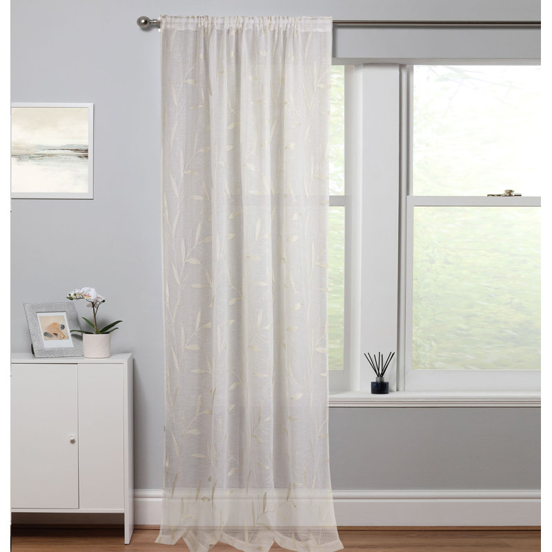 Millard Voile Semi Sheer Single Curtain Panel, 150" W x 137" H