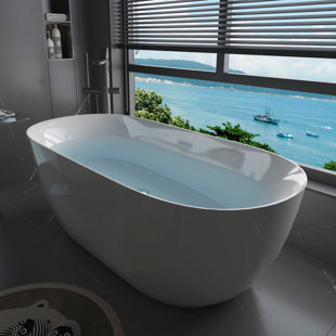 Free Standing Tub 67" Deep Soaking Bath Tub Acrylic Freestanding Bathtub A25 Soaking bathtub