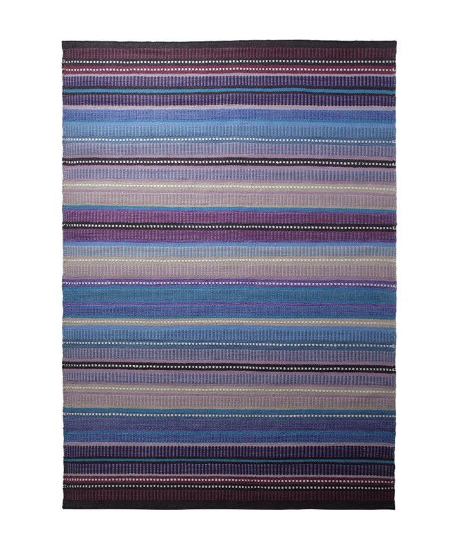 Nomad Striped Wool Hand Woven Area Rug, 60 x 110cm