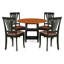 L'ensemble de table de salle à manger 3 pièces comprend une table de salle à manger ronde avec feuilles et tablettes Dropleaf et 2 chaises rembourrées en similicuir de 42 po x 42 po, noir et cerise-2044588481-2059480640-2093195433