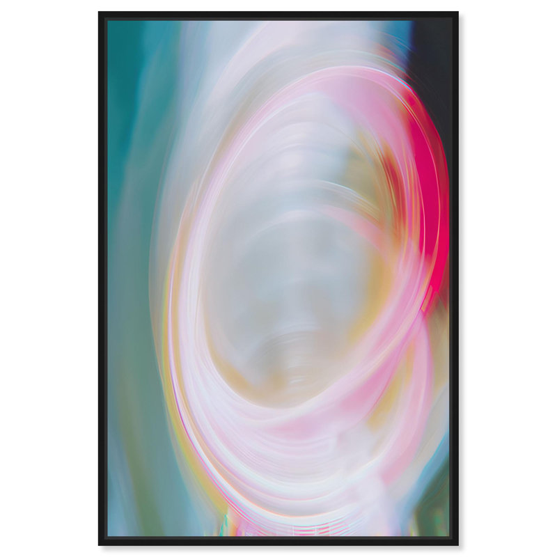 Décoration murale abstraite Swirling Light III par , Cadre flottant noir, H 16 po x l 11 po