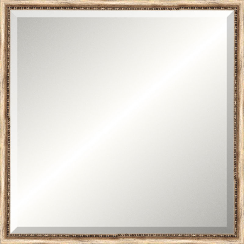 Silver Beaded Old World Mirror, Small Square