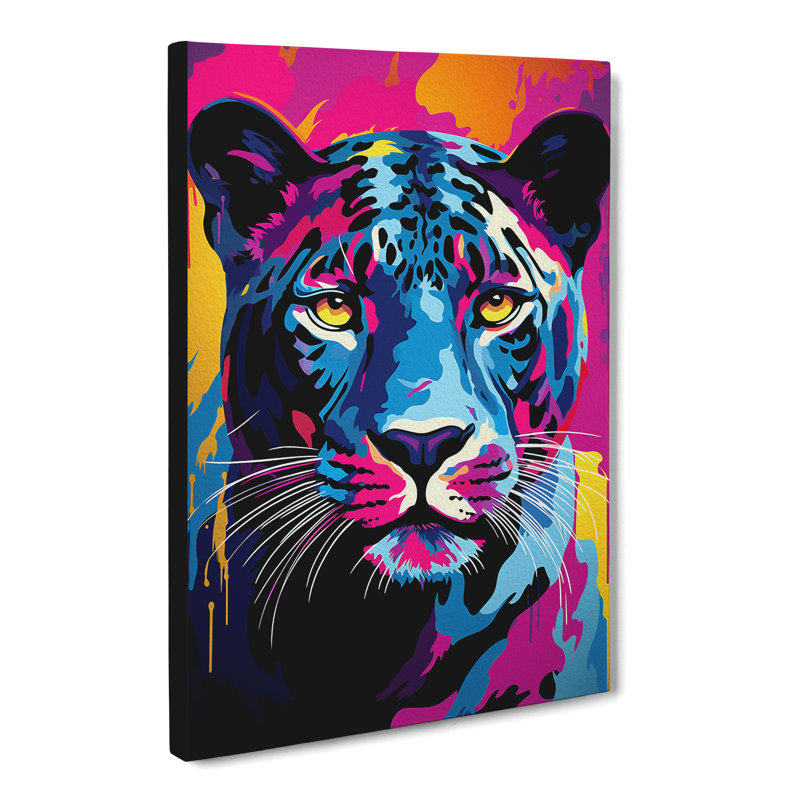 Panther Pop Art No.2 - Wrapped Canvas, 50cm H x 35cm W x 3cm D