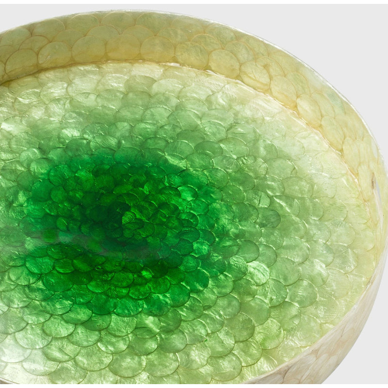 Capiz Shell Decorative Tray, Green, Green