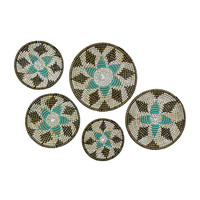 Rustic Multicolor Kansgrass Wall Mat (set Of 5)