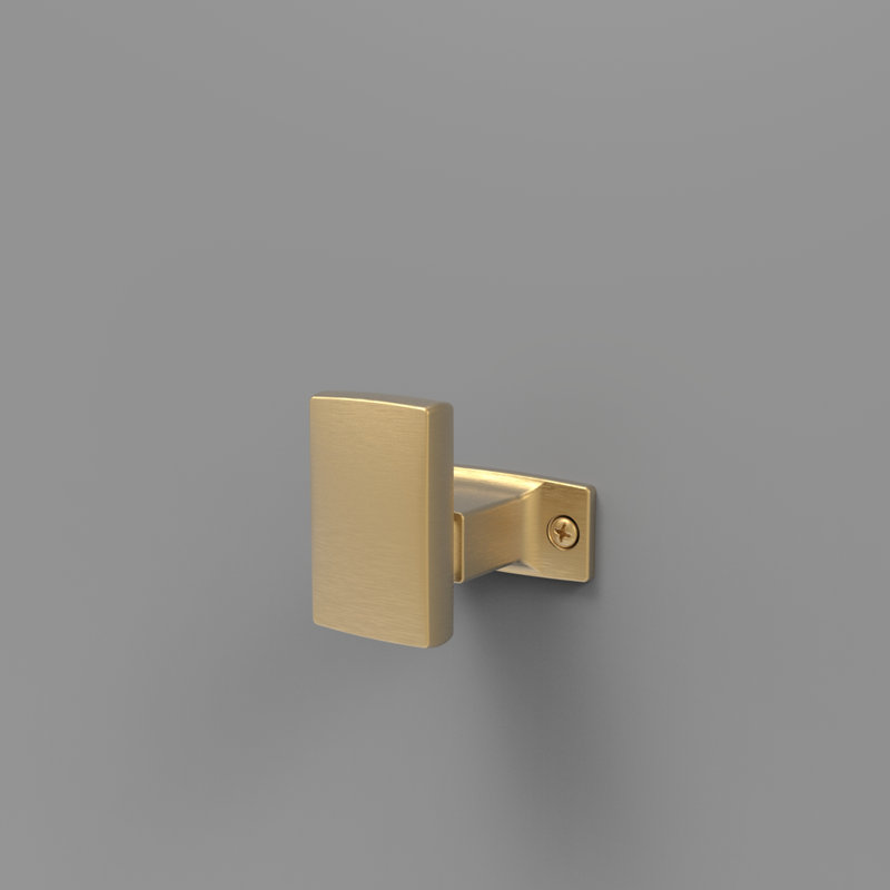 Cambridge Collection Hook - 2-1/8" x 1-5/16 " - Transitional Entryway Hook for Coats, Hats & Bags, Brushed Golden Brass