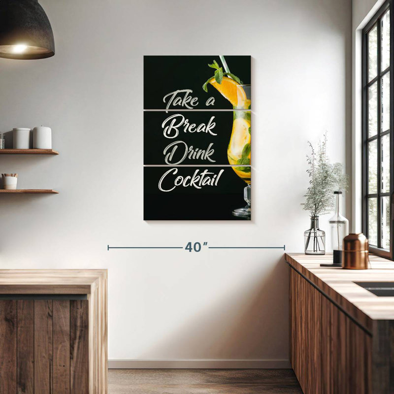 Tergel Drink Cocktail Typography, 38" H x 24" W