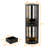 77.5" Tall Corner Curio Cabinet With LED Light, Glass Display Doors & Drawer, Black Luxury Storage Cabinet For Bathroom, Living Room