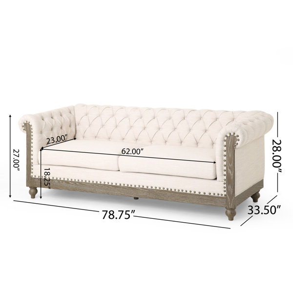 Alcott Hill® Pausch 78.75'' Rolled Arm Chesterfield Sofa & Reviews ...