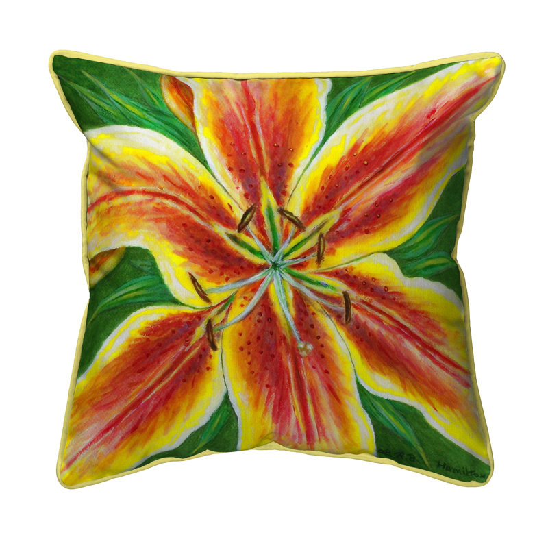 Lily Lily Indoor/Outdoor Throw Pillow, Large, Yellow