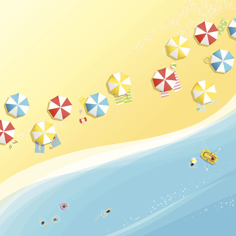 View Of The Beach by Dirtydog_Creative - No Frame Art Prints on Canvas, 122cm H x 122cm W
