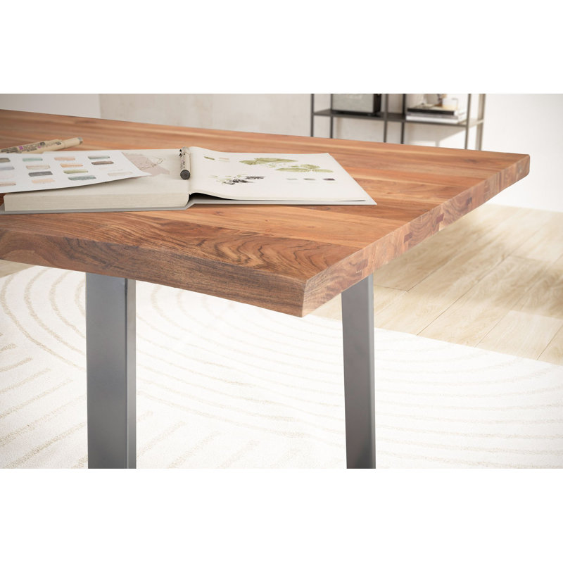 Lareina Metal Base Writing Desk, Silver, 76 cm H x 120 cm W x 60 cm D