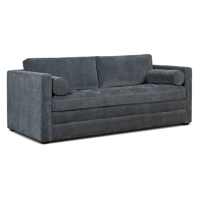 Hojovice 82'' Velvet Square Arm Sofa Bed, Boreal Blue