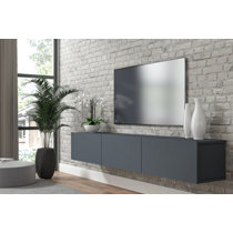 Gray Floating TV Stand Modern Wall Mount Entertainment Center ECO