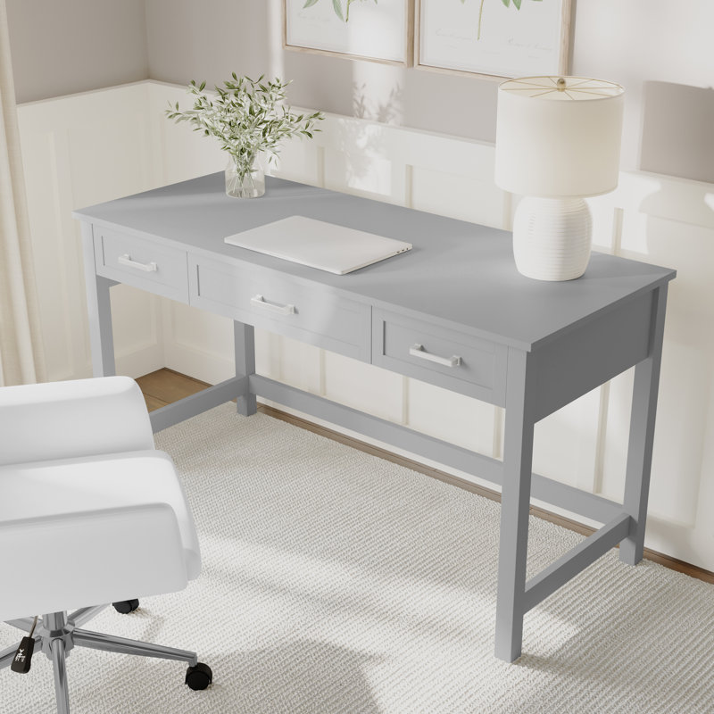 Bureau à domicile avec 3 tiroirs Martha Stewart Hutton Shaker Style, Gris