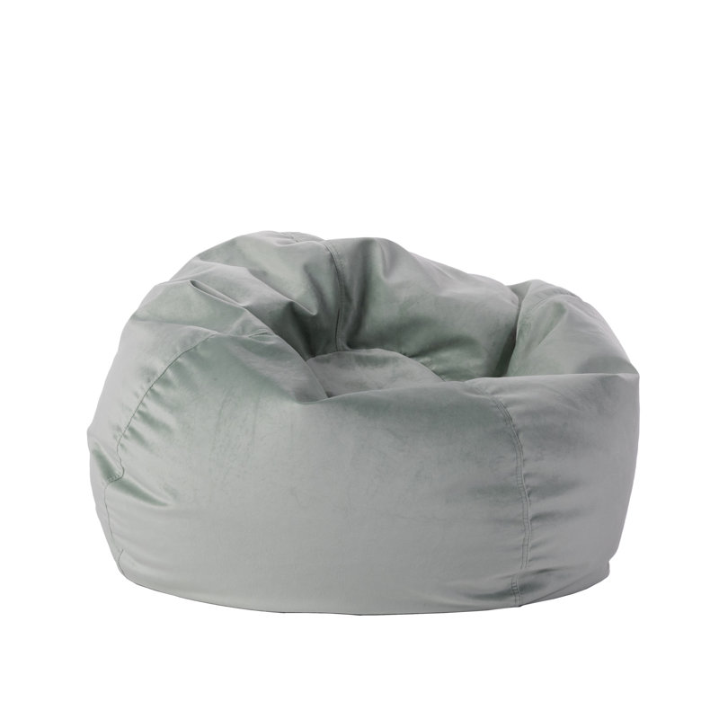Factory Direct Partners 30 inch Round Velvety Bean Bag for Kids and Teens, Green Microfiber