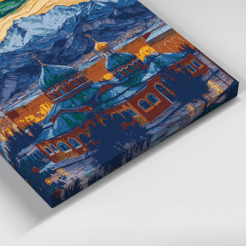 Art urbain sur toile, villes d'Almaty, gris, H 20 po x l 30 po