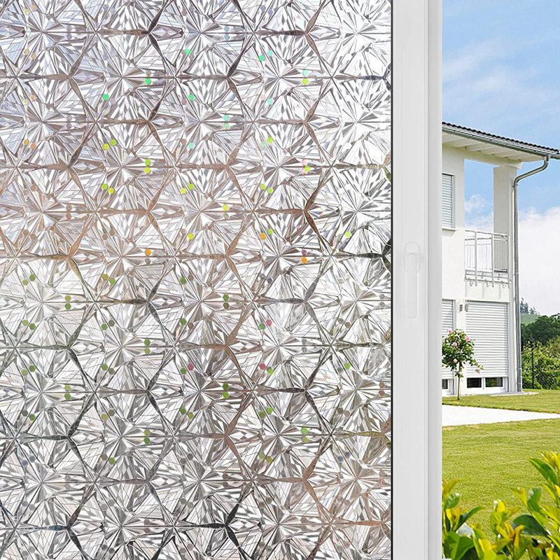 Adhésif décoratif hexagonal pour fenêtre, H 17,5 po x l 78 po