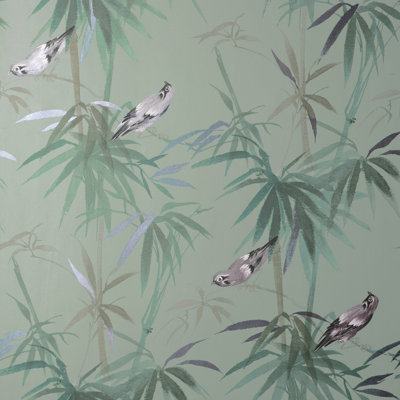 Zella Green Bamboo Wallpaper