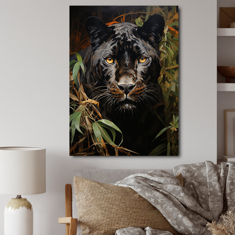 «Green Panther», impression impressionniste sur toile, H 32 po x l 16 po x P 1 po, Toile tendue