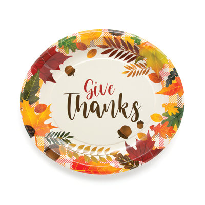 Arieonna Disposable Paper Thanksgiving Dinner Plate