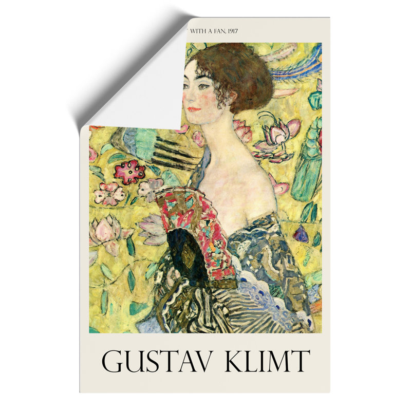 Lady with a Fan Print by Gustav Klimt - Frameless Print, 30cm H x 21cm W x 0.1cm D