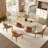 Modern 8/10/12 People Dining Room Set, Pre-Assembly Large Rectangular Dining Table, Sintered Stone Tabletop & Trestle Pedestal, Upholstered PU Leather Chairs-486993019-310184632-487453383