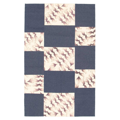 Tapis géométrique en coton noué à la main à motif géométrique