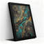 Tableau sur toile à motif de cercles abstraits turquoise et or-1322793595