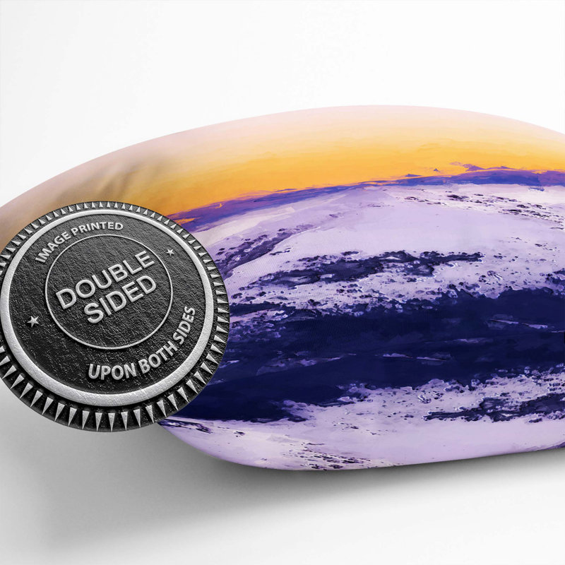 Peach Sky over the Mountain Cushion with Filling, 40cm H x 40cm W x 15cm D