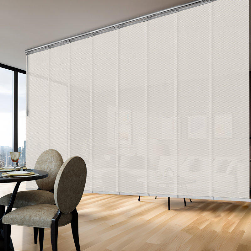 Rail extensible à treillis 8 panneaux Mesh, L 94 po x L 175 po, Nickel satiné