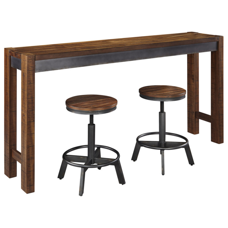 Table de salle à manger à hauteur de comptoir Mauzy et 2 tabourets de bar
