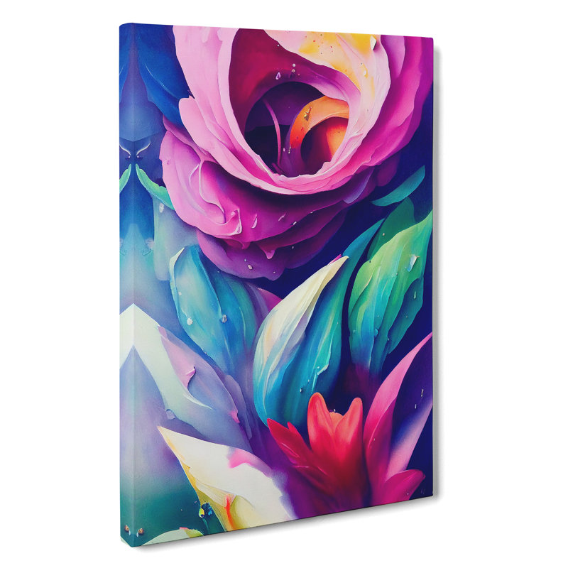 XV1022-4927X Vibrant Flowers No.2 - Print, No Matte, 50cm H x 35cm W, Wrapped Canvas