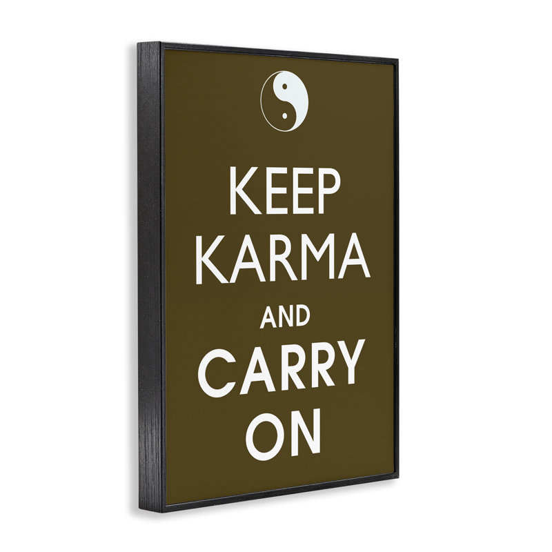 Keep Karma & Carry On, estampe numérique, conception de Marcus Jules, H 18 po x l 12 po, Giclée encadrée noir minuit