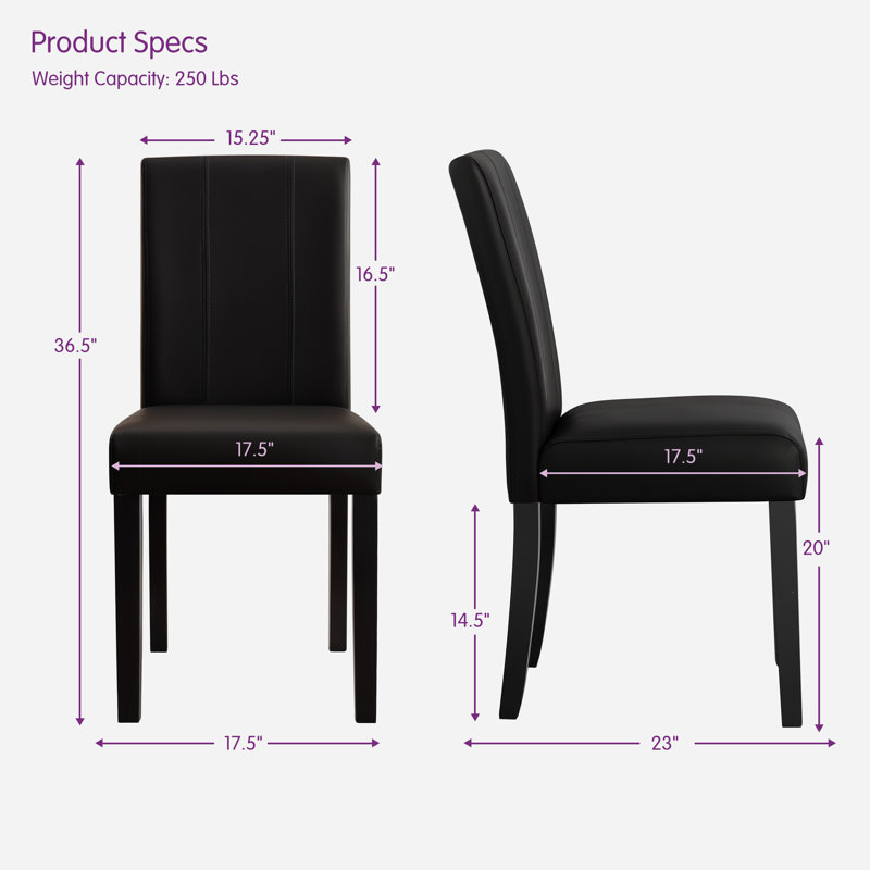 Chaise rembourrée imperméable Modern, Noir, noir, noir, noir