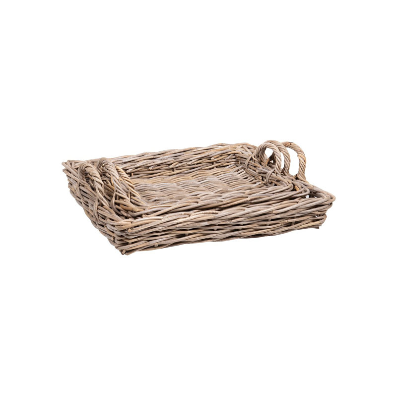 Andella Handwoven Rattan Tray Set