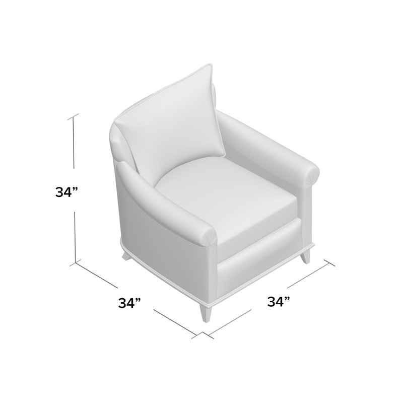 Drake Upholstered Armchair, American Walnut, Elise Linen