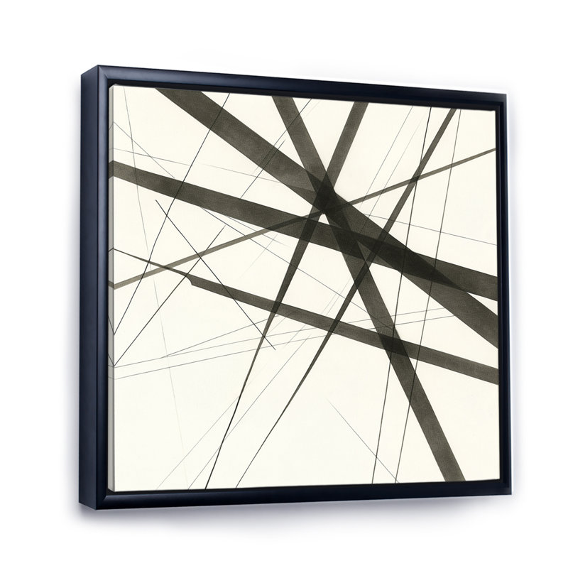 Impression sur toile Minimalist Black and White VII - Abstract Shapes, Cadre flottant noir, H 20 po x l 12 po x P 1 po